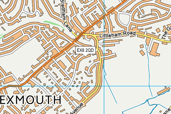 EX8 2QD map - OS VectorMap District (Ordnance Survey)