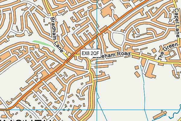 EX8 2QF map - OS VectorMap District (Ordnance Survey)