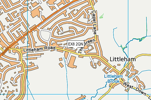 EX8 2QN map - OS VectorMap District (Ordnance Survey)