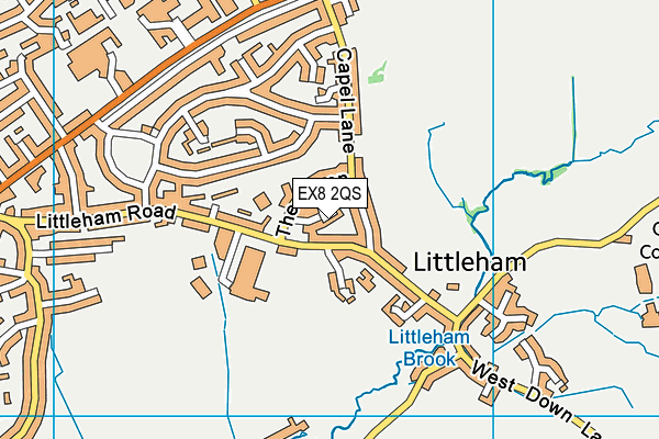 EX8 2QS map - OS VectorMap District (Ordnance Survey)