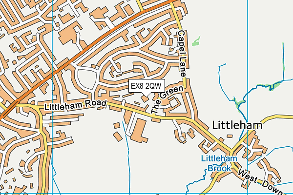 EX8 2QW map - OS VectorMap District (Ordnance Survey)