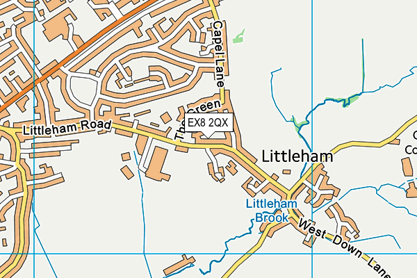 EX8 2QX map - OS VectorMap District (Ordnance Survey)