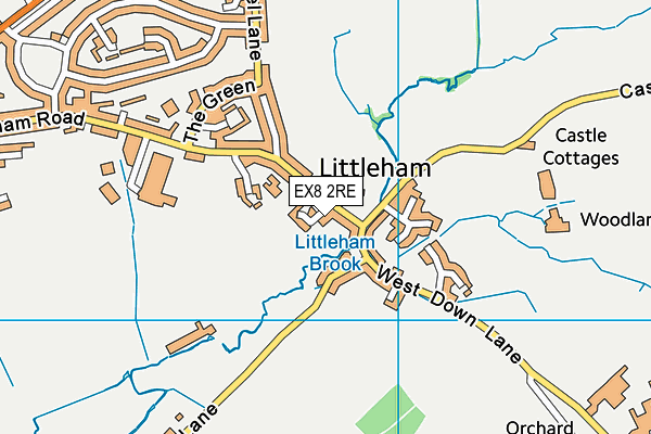 EX8 2RE map - OS VectorMap District (Ordnance Survey)