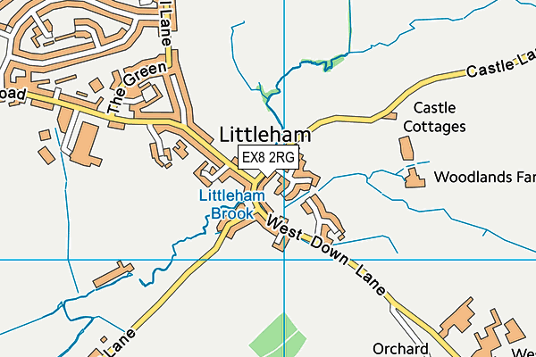 EX8 2RG map - OS VectorMap District (Ordnance Survey)