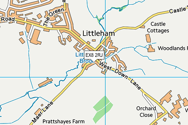 EX8 2RJ map - OS VectorMap District (Ordnance Survey)