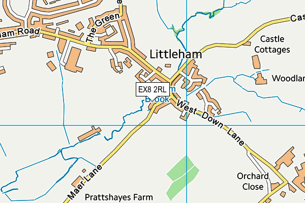 EX8 2RL map - OS VectorMap District (Ordnance Survey)