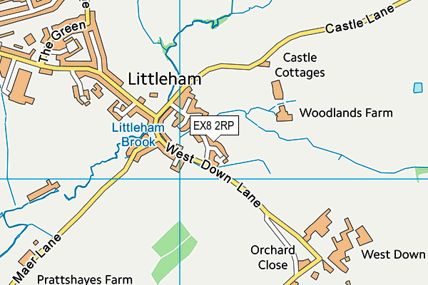 EX8 2RP map - OS VectorMap District (Ordnance Survey)