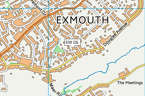 EX8 2SL map - OS VectorMap District (Ordnance Survey)