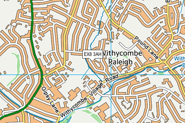 EX8 3AH map - OS VectorMap District (Ordnance Survey)