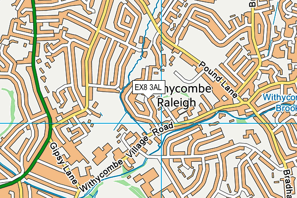 EX8 3AL map - OS VectorMap District (Ordnance Survey)