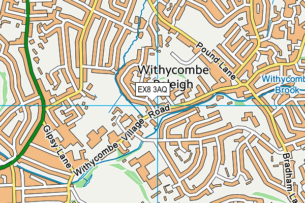 EX8 3AQ map - OS VectorMap District (Ordnance Survey)