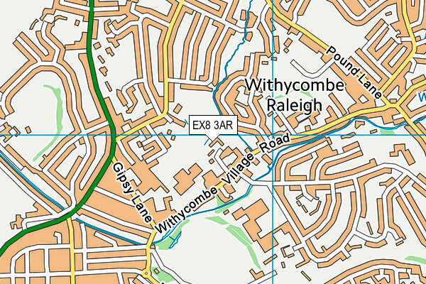 EX8 3AR map - OS VectorMap District (Ordnance Survey)