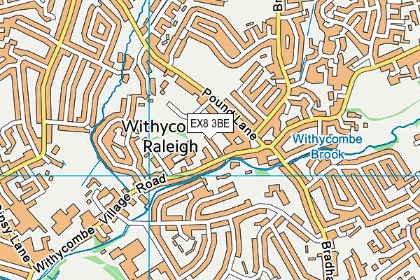 EX8 3BE map - OS VectorMap District (Ordnance Survey)