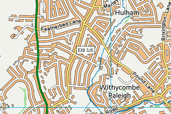 EX8 3JS map - OS VectorMap District (Ordnance Survey)