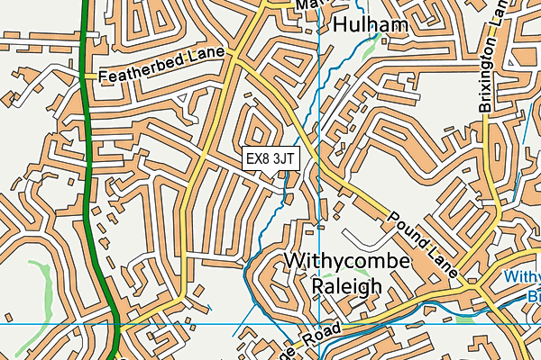 EX8 3JT map - OS VectorMap District (Ordnance Survey)