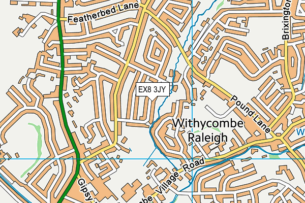 EX8 3JY map - OS VectorMap District (Ordnance Survey)