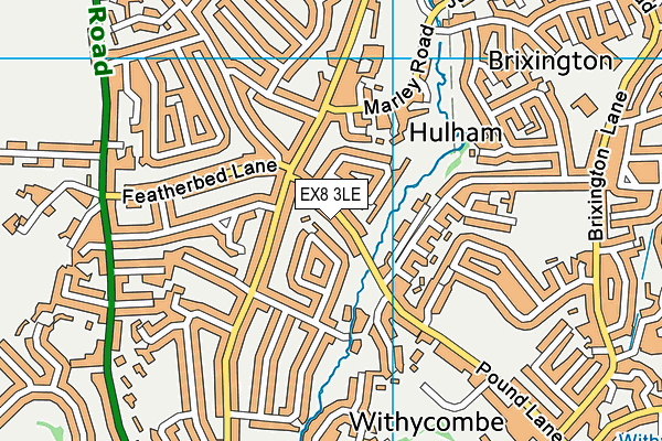 EX8 3LE map - OS VectorMap District (Ordnance Survey)