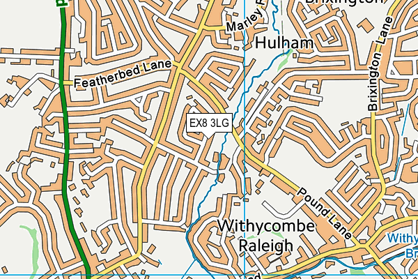 EX8 3LG map - OS VectorMap District (Ordnance Survey)