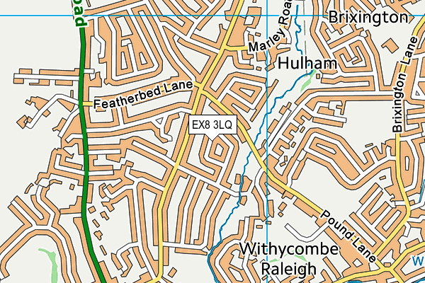 EX8 3LQ map - OS VectorMap District (Ordnance Survey)