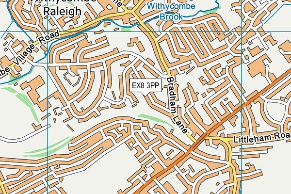 EX8 3PP map - OS VectorMap District (Ordnance Survey)