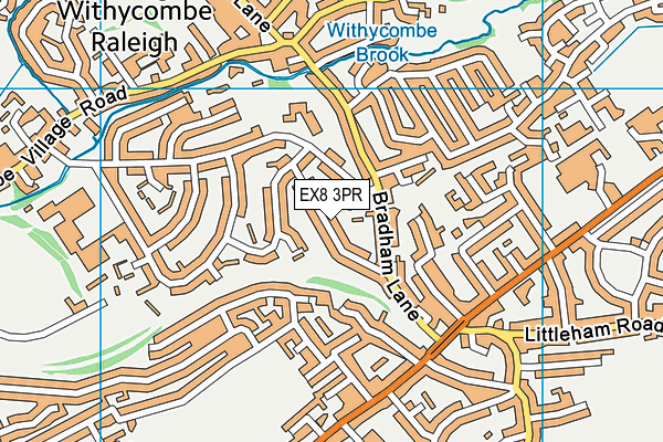 EX8 3PR map - OS VectorMap District (Ordnance Survey)