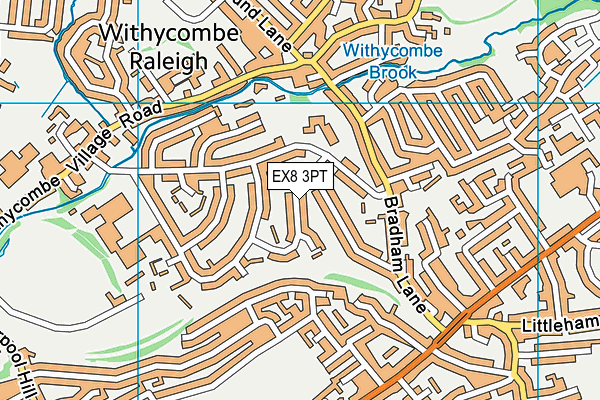 EX8 3PT map - OS VectorMap District (Ordnance Survey)