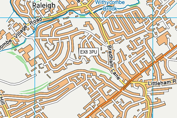 EX8 3PU map - OS VectorMap District (Ordnance Survey)