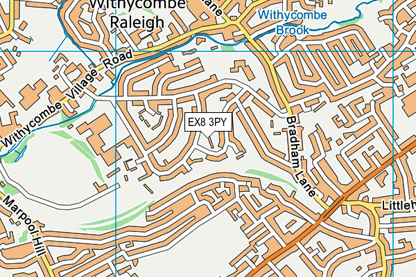 EX8 3PY map - OS VectorMap District (Ordnance Survey)