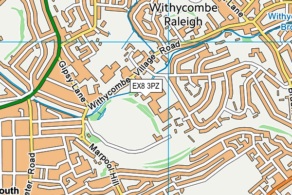 EX8 3PZ map - OS VectorMap District (Ordnance Survey)