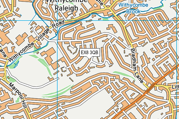 EX8 3QB map - OS VectorMap District (Ordnance Survey)