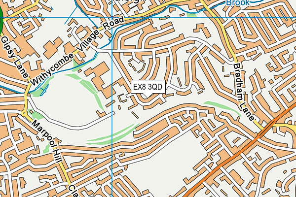 EX8 3QD map - OS VectorMap District (Ordnance Survey)