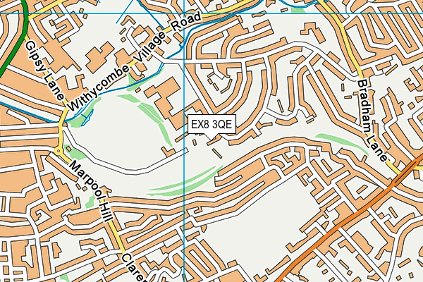 EX8 3QE map - OS VectorMap District (Ordnance Survey)