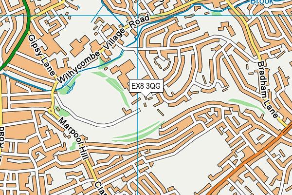 EX8 3QG map - OS VectorMap District (Ordnance Survey)