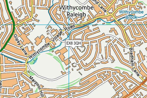 EX8 3QH map - OS VectorMap District (Ordnance Survey)