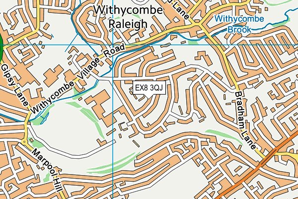 EX8 3QJ map - OS VectorMap District (Ordnance Survey)