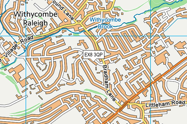 EX8 3QP map - OS VectorMap District (Ordnance Survey)