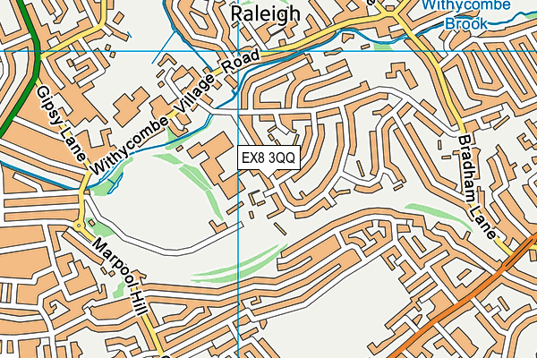 EX8 3QQ map - OS VectorMap District (Ordnance Survey)