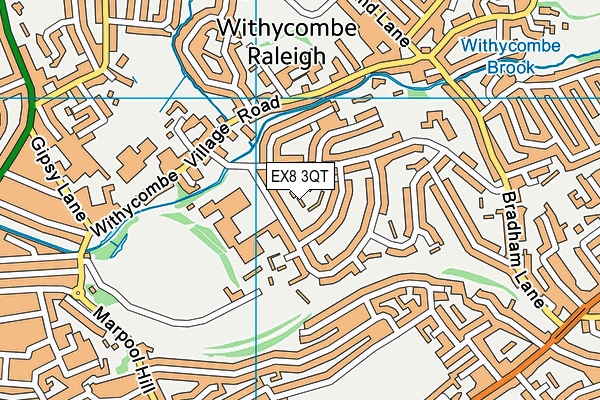 EX8 3QT map - OS VectorMap District (Ordnance Survey)