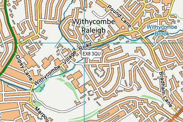 EX8 3QU map - OS VectorMap District (Ordnance Survey)