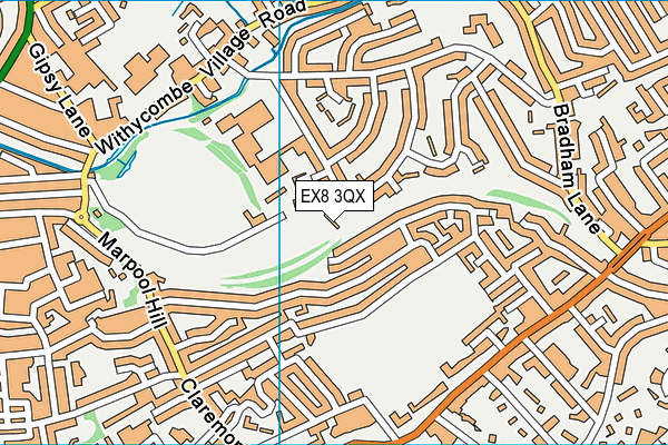 EX8 3QX map - OS VectorMap District (Ordnance Survey)