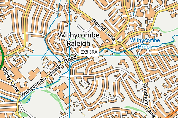 EX8 3RA map - OS VectorMap District (Ordnance Survey)