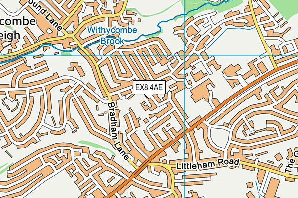 EX8 4AE map - OS VectorMap District (Ordnance Survey)