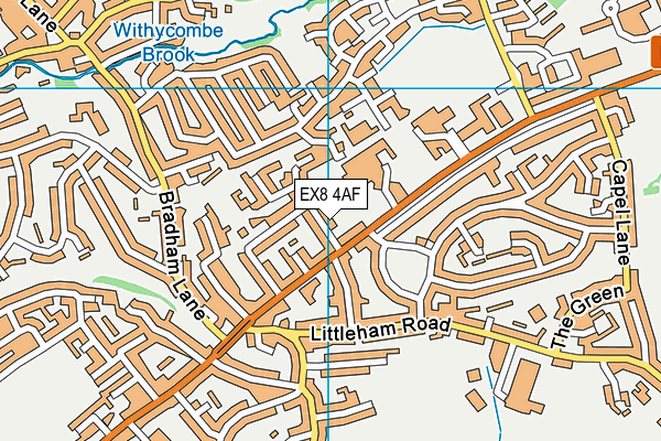 EX8 4AF map - OS VectorMap District (Ordnance Survey)