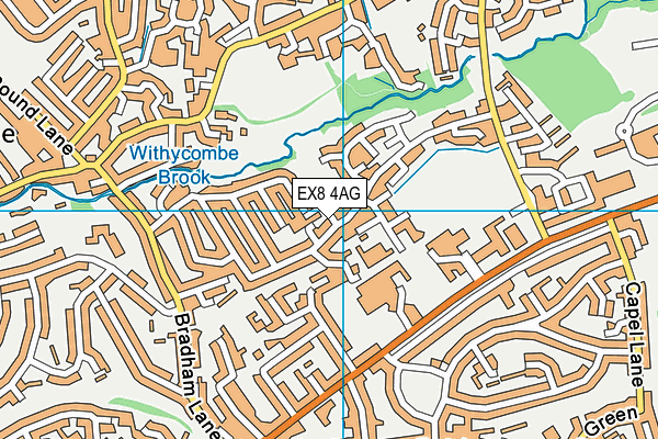 EX8 4AG map - OS VectorMap District (Ordnance Survey)