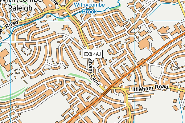 EX8 4AJ map - OS VectorMap District (Ordnance Survey)