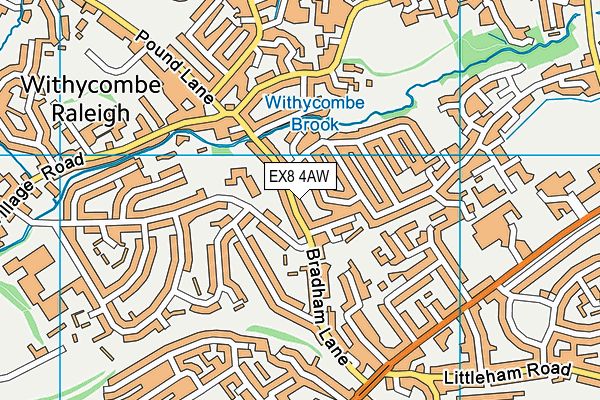 EX8 4AW map - OS VectorMap District (Ordnance Survey)