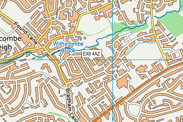 EX8 4AZ map - OS VectorMap District (Ordnance Survey)