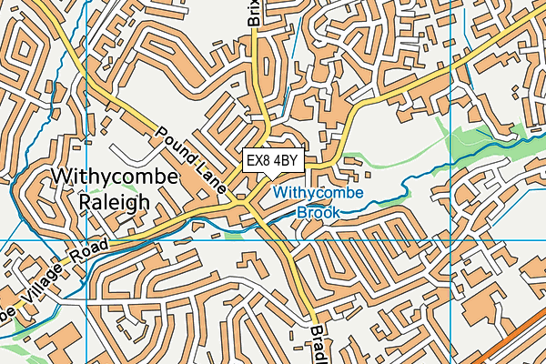 EX8 4BY map - OS VectorMap District (Ordnance Survey)