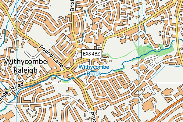EX8 4BZ map - OS VectorMap District (Ordnance Survey)