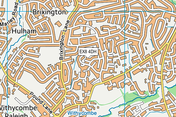 EX8 4DH map - OS VectorMap District (Ordnance Survey)